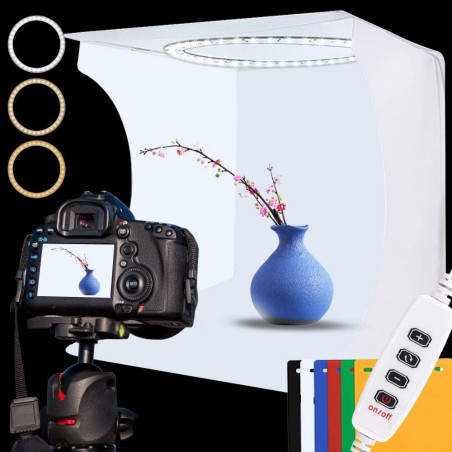 Studio Photo LED Portable DUCLUS: Éclairez et Sublimez Vos Produits! Luminosité Ajustable & 6 Fonds