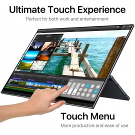 15.6'' 4K HDR Touchscreen Monitor with Auto-Rotate and Kickstand