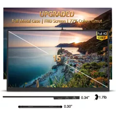 Écran Portable ZSCMALLS 15.6 Full HD: Votre Bureau Mobile Ultime! USB-C & HDMI