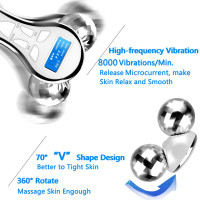 Yeamon 4D Facial Roller: Microcurrent Face Massager for Lifting, Toning & Anti-Aging