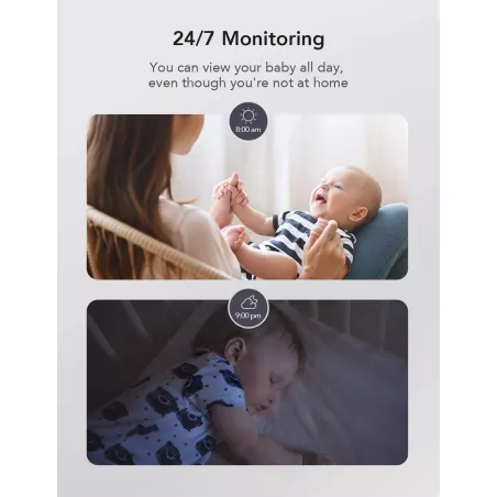 Nooie Moniteur Bébé 1080p: Audio Bidirectionnel, Vision Nocturne – Surveillez Bébé en Toute Sérénité!