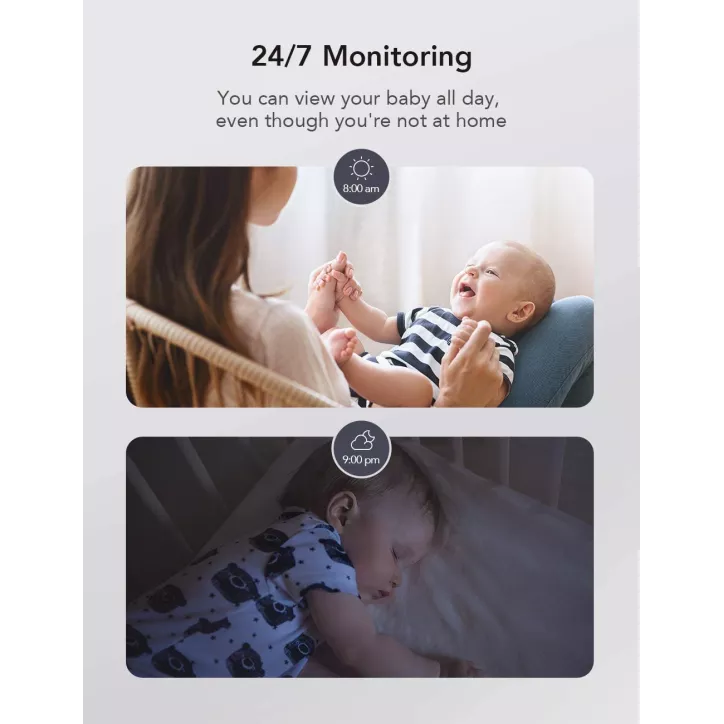 Nooie Moniteur Bébé 1080p: Audio Bidirectionnel, Vision Nocturne – Surveillez Bébé en Toute Sérénité!