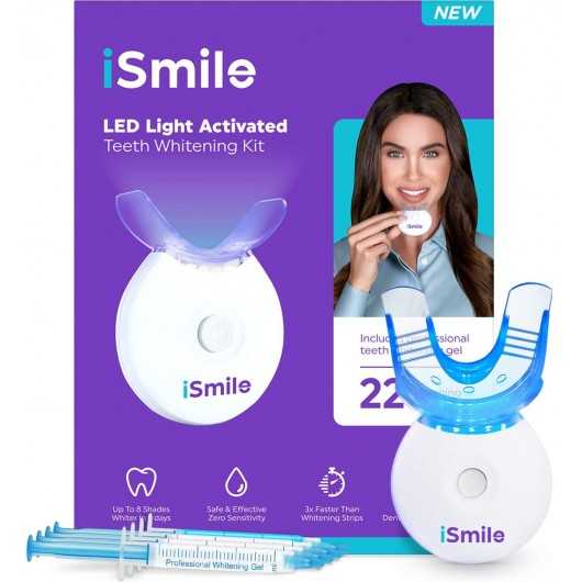 iSmile Teeth Whitening Kit - Fast LED Light System for Brighter Smile