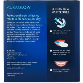 AuraGlow Teeth Whitening Kit - LED Light for Faster Results