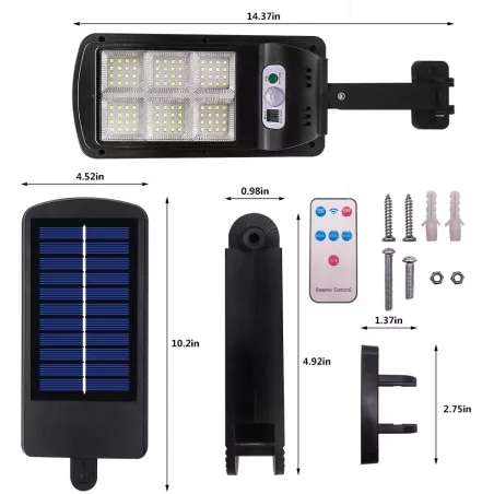 Sécurité Solaire Extérieure: Projecteur 96 LED avec Détecteur de Mouvement & Télécommande – Illuminez Votre Espace!