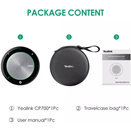 Yealink CP700: Haut-Parleur Bluetooth Portable Certifié Teams - Son Impeccable Partout!