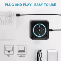 eMeet M0: Haut-Parleur Conférence USB avec Audio 360° Impeccable pour Réunions Claires