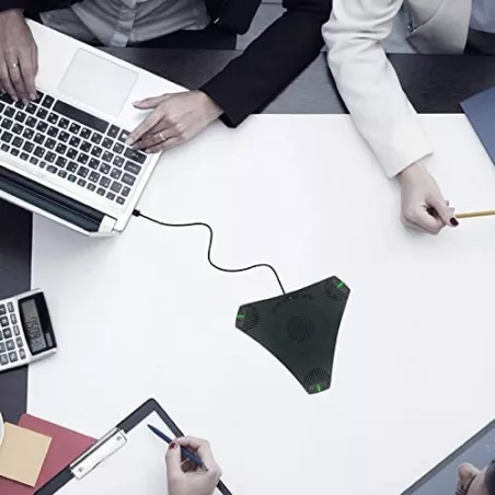 Haut-Parleur Conférence USB : Son Clair à 360°, Réduction de Bruit, Idéal Télétravail & Réunions