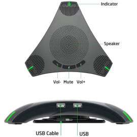 Appels de Conférence Clairs avec Haut-Parleur USB Omnidirectionnel