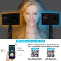 Weeylite RB9 RGB: Éclairage Vidéo LED Pro, 2500K-8500K, Contrôle App, Autonomie 2H, Kit Complet!