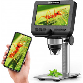 YINAMA 50X-1000X Digital Microscope, LED, USB, Rechargeable, 4.3'' LCD