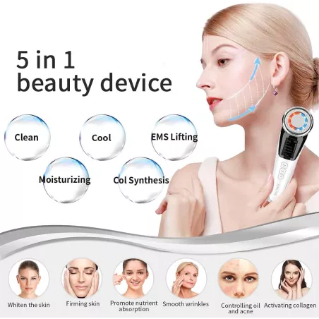 ANLAN Masseur Facial Avancé : Lifting EMS, Lumière Rouge/Bleue, Soin Chaud/Froid - Révélez Votre Jeunesse !