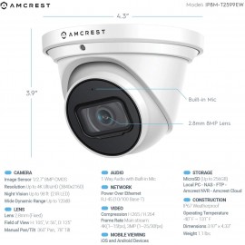 Caméra de Sécurité Amcrest 4K - Système de Surveillance UltraHD