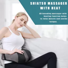 Détente Absolue: Masseur Shiatsu Cou & Épaules avec Chaleur - Soulagement Garanti!