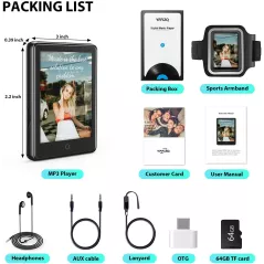 YFFIZQ eggreh-260, le lecteur MP3 et MP4 80GB bluetooth 5.1