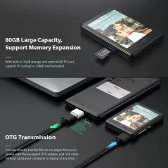 YFFIZQ eggreh-260, le lecteur MP3 et MP4 80GB bluetooth 5.1