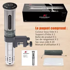 KitchenBoss Sous Vide : Précision Ultime, Cuisson Parfaite, Etanche IPX7