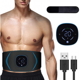 Yonars EMS Stimulateur Musculaire - 10 Modes, Rechargeable USB Abdos