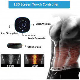 Yonars EMS Stimulateur Musculaire - 10 Modes, Rechargeable USB Abdos