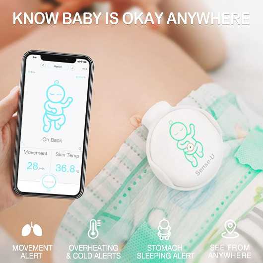 介護用ベッド・寝具 Sense-U Smart Baby Monitor (Bluetooth) Sense-U Baby Breathing Monitor: Breathing Movement, Rollover