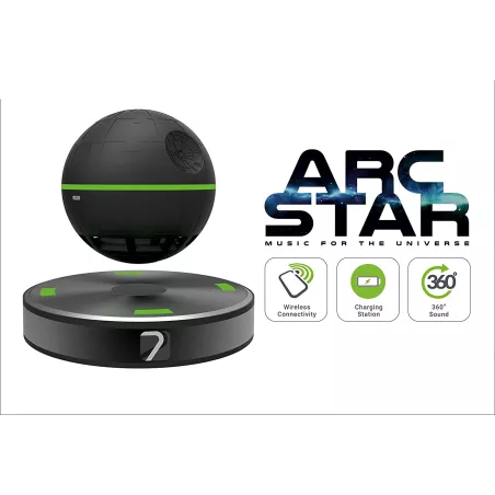 Arc Star: Enceinte Bluetooth Flottante 360° avec Chargeur Smartphone – Design Futuriste et Son Immersif!