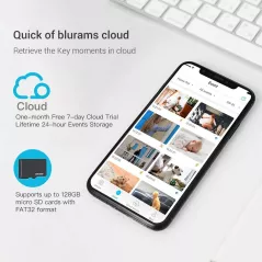 Security Camera 2K, blurams Baby Monitor Dog Camera 360-degree for Home Security w/ Smart Motion Tracking, Phone App, IR Night