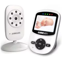 Moniteur vidéo pour bébé avec appareil photo numérique, moniteur vidéo sans fil ANMEATE numérique 2,4 GHz avec moniteur de