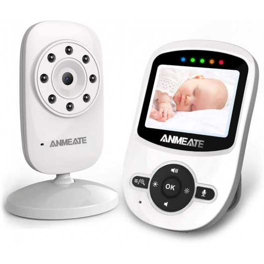 Moniteur Bébé ANMEATE - Vision Nocturne, Capteur Temp, Audio Bidirectionnel