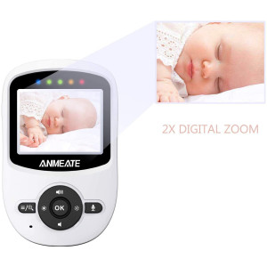 Moniteur vidéo pour bébé avec appareil photo numérique, moniteur vidéo sans fil ANMEATE numérique 2,4 GHz avec moniteur de