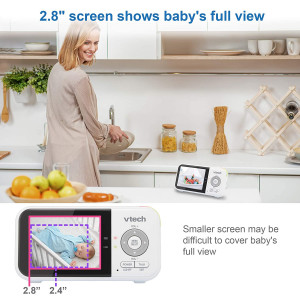 VTech VM819 Video Baby Monitor with 19Hour Battery Life 1000ft Long Range Auto Night Vision 2.8” Screen 2Way Audio Talk
