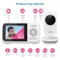 VTech VM819: Moniteur Bébé Longue Portée avec Berceuses et Capteur de Température - Tranquillité desprit!