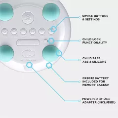 LittleHippo Mella Ready to Rise Entraîneur pour enfants, Réveil, Veilleuse Sleep Sounds Machine (Bleu arctique), Standard
