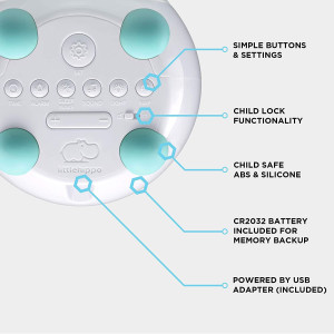 LittleHippo Mella Ready to Rise Entraîneur pour enfants, Réveil, Veilleuse Sleep Sounds Machine (Bleu arctique), Standard