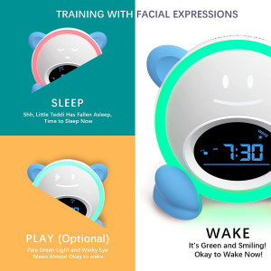 Windflyer OK to Wake Clock for Kids, Sleep Training Clock with Night Light and Sound Machine, Kids Alarm Clock for Bedrooms,