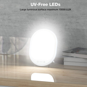 Light Therapy Lamp, UV-Free 10000 Lux Therapy Light, Touch Control with 3 Adjustable Brightness Levels and 4 Timer Function,