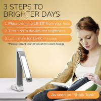 Happy Light Therapy Lamp: 10000 Lux, Adjustable Brightness - Beat the Winter Blues!