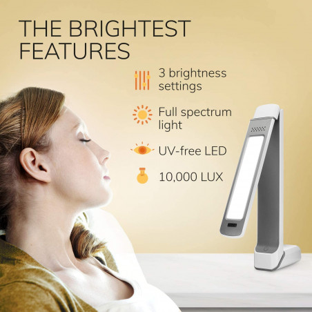 Circadian Optics Light Therapy Lamp - UV-Free LED Light Sun Lamp with 10,000 Lux for Sleep Aid, Brain Booster, and Stress