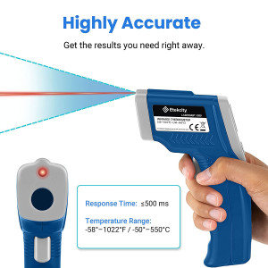 Etekcity Infrared Thermometer 1080 (Not for Human) Temperature Gun Non-Contact Digital Laser Thermometer-58℉~1022℉ (-50℃～550℃)