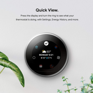 Google Nest Learning Thermostat - Programmable Smart Thermostat for Home - 3rd Generation Nest Thermostat - Works with Alexa -