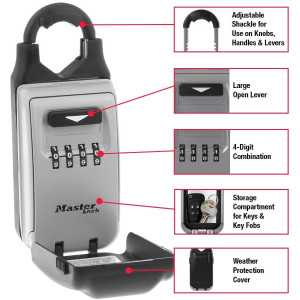 Master Lock 5420D: Boîte à Clés Sécurisée à Combinaison Réglable - Accès Facile et Sûr!