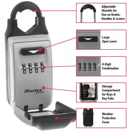 Master Lock 5420D: Boîte à Clés Sécurisée à Combinaison Réglable - Accès Facile et Sûr!
