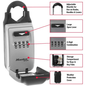 Master Lock 5420D Set Your Own Combination Portable Lock Box with Adjustable Shackle, 6 Key Capacity