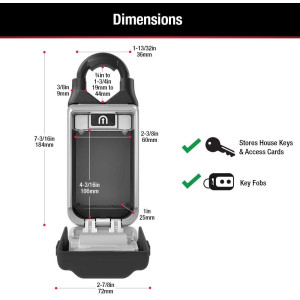 Master Lock 5420D Set Your Own Combination Portable Lock Box with Adjustable Shackle, 6 Key Capacity
