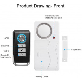 Wsdcam Door Alarm Wireless Anti-Theft Remote Control Door