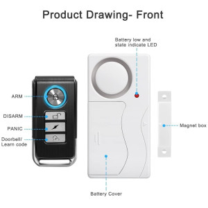 Wsdcam Door Alarm Wireless Anti-Theft Remote Control Door and Window Security Alarms