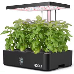 iDOO 12Pods Hydroponics Growing System, Indoor Garden with LED Grow Light, Plants Germination Kit, Built-in Fan, Automatic