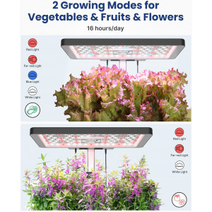 iDOO 12Pods Hydroponics Growing System, Indoor Garden with LED Grow Light, Plants Germination Kit, Built-in Fan, Automatic
