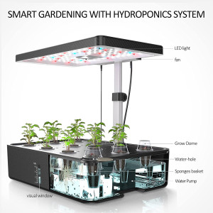 iDOO 12Pods Hydroponics Growing System, Indoor Garden with LED Grow Light, Plants Germination Kit, Built-in Fan, Automatic