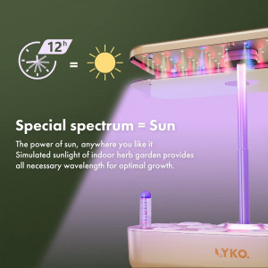 Hydroponics Growing System 12 Pods,LYKO Indoor Garden w/Full-Spectrum 36W Grow Light,Indoor Herb Garden Automatic Timer,Height