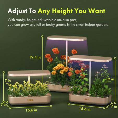 Hydroponics Growing System 12 Pods,LYKO Indoor Garden w/Full-Spectrum 36W Grow Light,Indoor Herb Garden Automatic Timer,Height